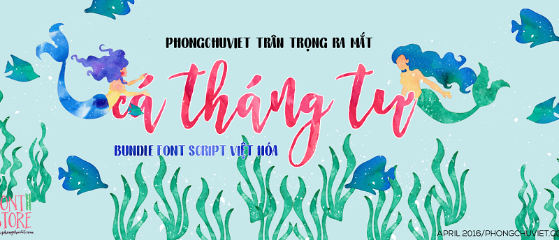 Việt hóa | Bundle 13 font script việt hóa tuyệt đẹp tháng 4 – April Font Bundle