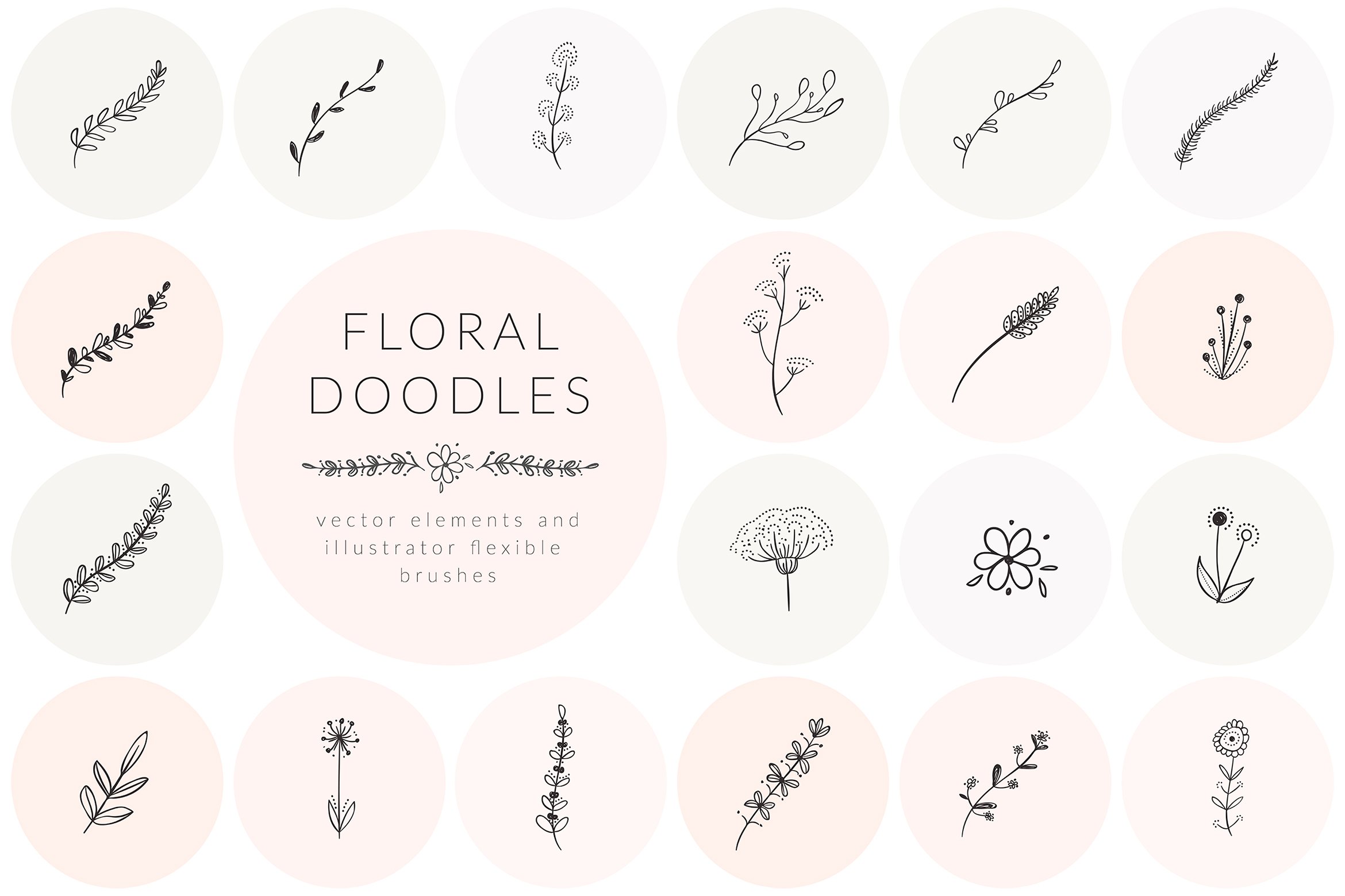 Hand Drawn Floral Doodles Vol.1