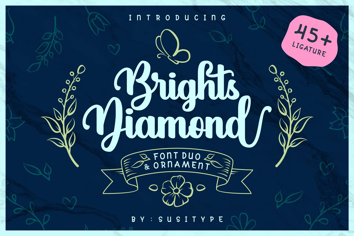 SusiType | Brights Diamond + EXTRAS (5 fonts) ~ $17