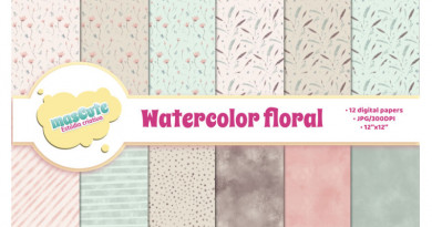 TheHungryJPEG | Digital Paper Pack – Watercolor Floral (Mascuteestudio) ~ $4