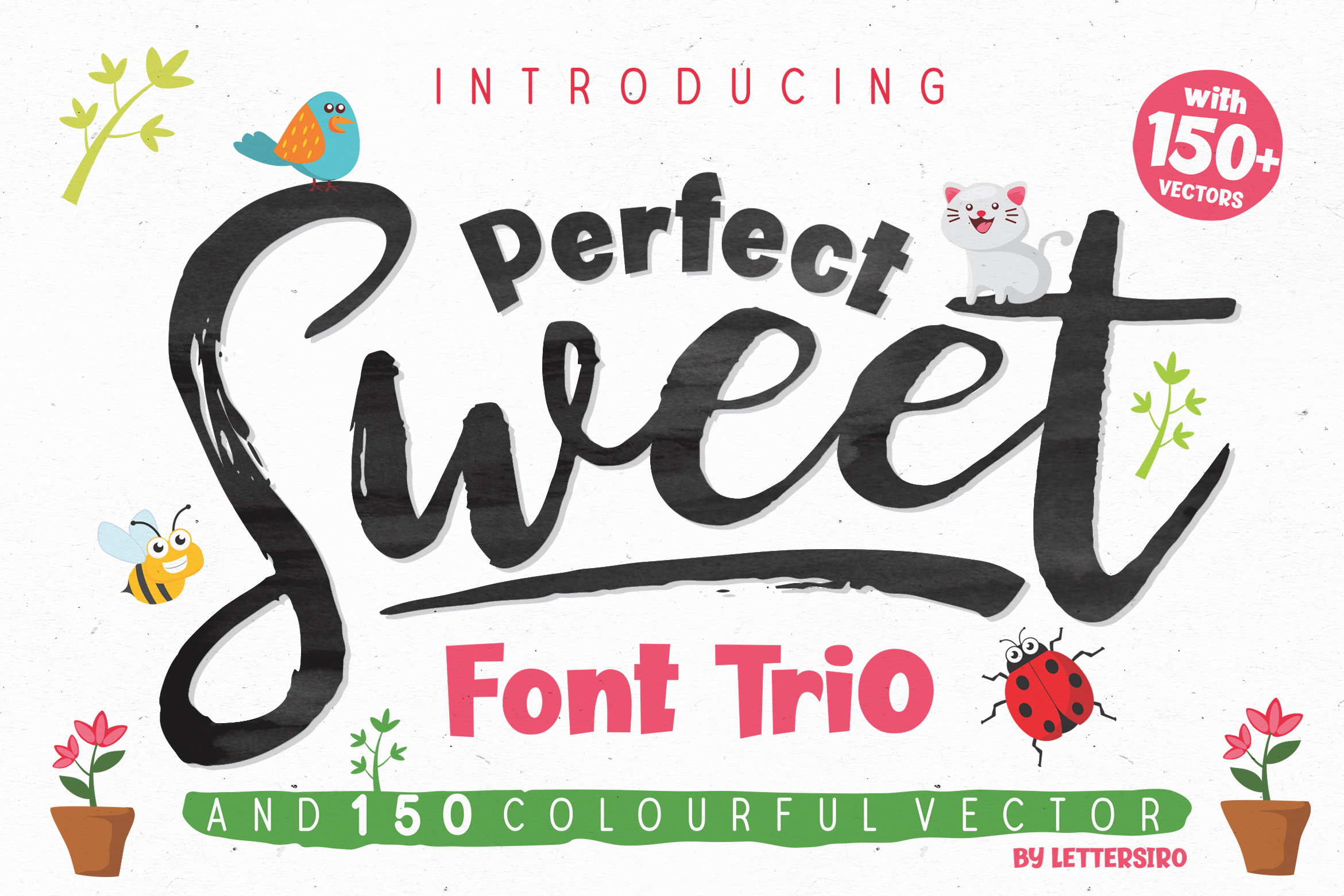 Lettersiro Co. | Perfect Sweet Trio (3 fonts) ~ $16