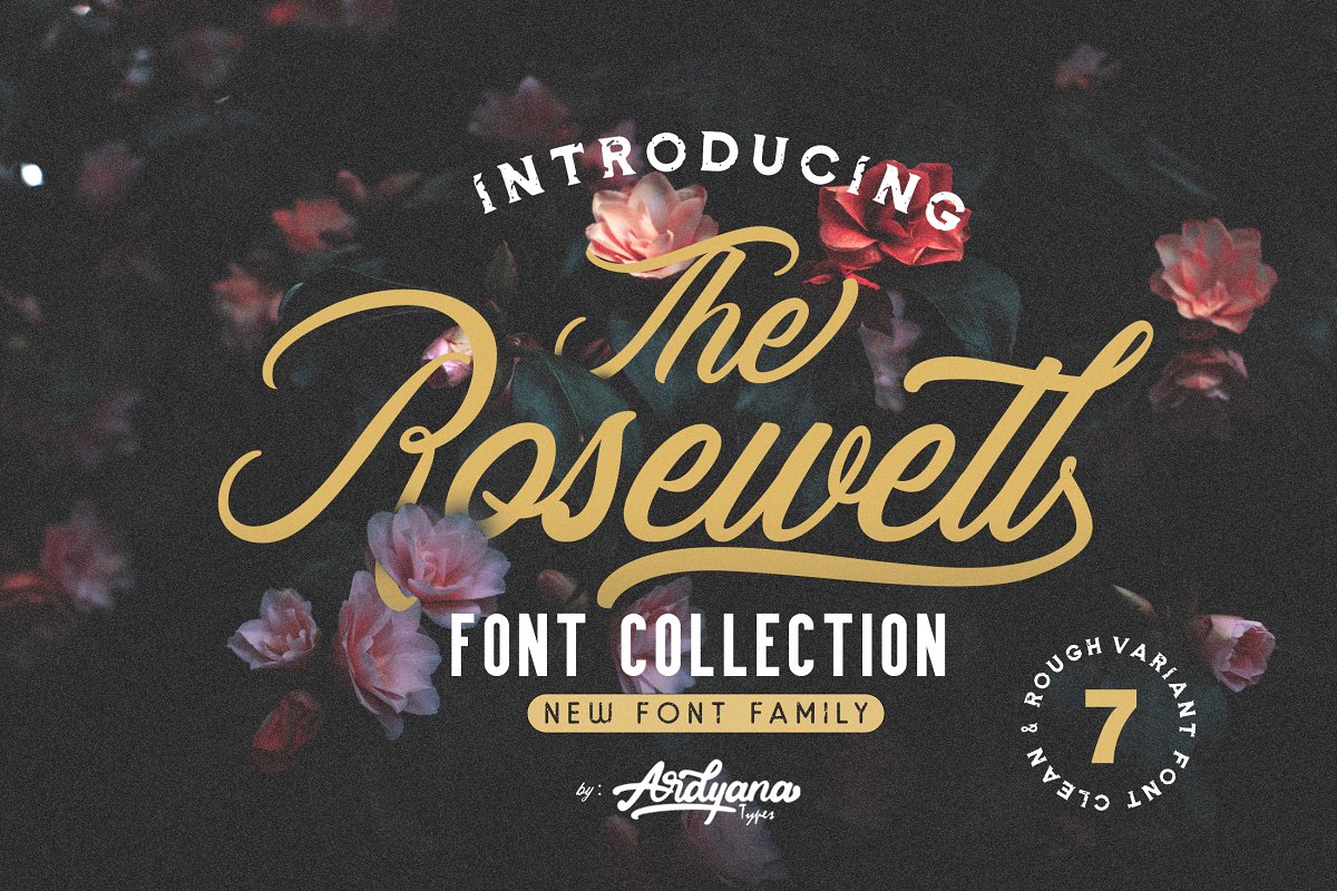 Ardyanatypes | Rosewell Font Collection (7 fonts) ~ $14