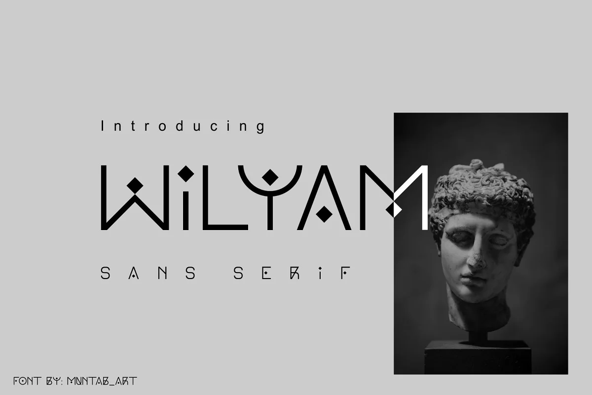 Muntab_Art | Wilyam - Modern Sans Serif font (1 font) ~ $18